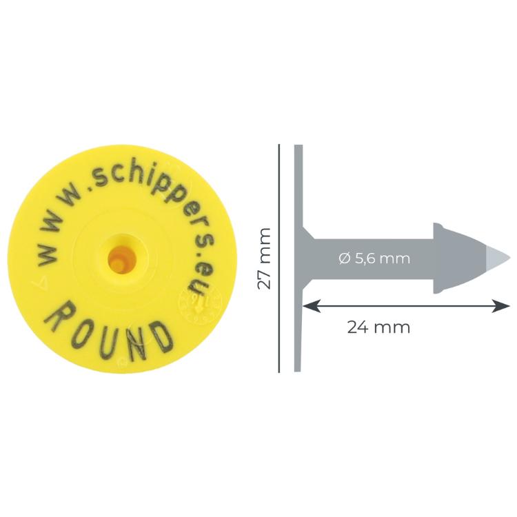 MS 圓形耳標 STM金屬公頭 通用(100個) Ø27mm