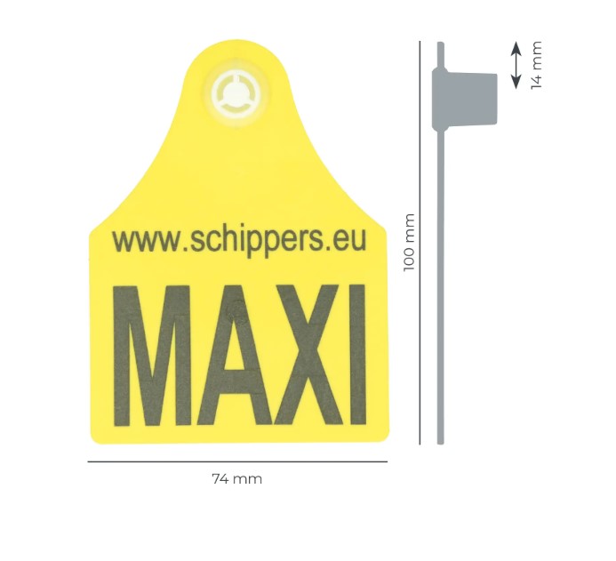 MS Maxi耳標 母頭 (單個)  黃  74x100mm 空白版